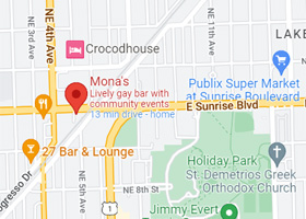 Mona's Bar Fort Lauderdale Location Map