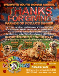 Mona's Bar Annual Thanksgiving Potluck Party